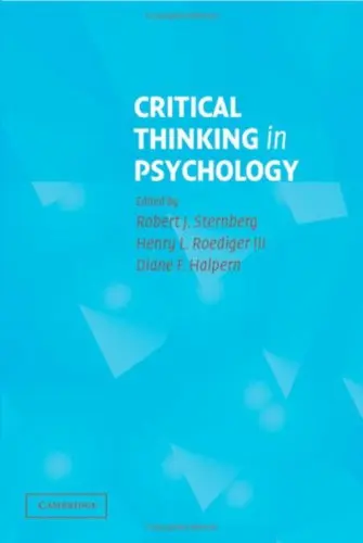Cover of Critical Thinking in Psychology