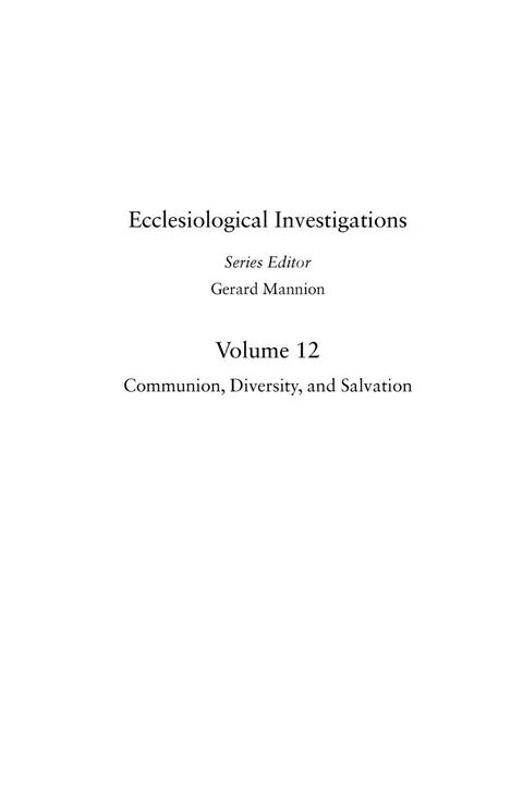 Cover of Communion, Diversity and Salvation