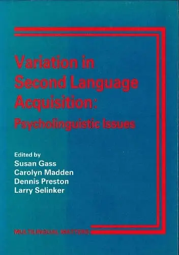 Cover of Variation in Second Language Acquisition
