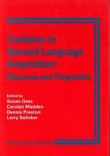 Cover of Variation in Second Language Acquisition