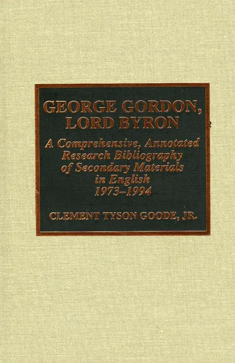 Cover of George Gordon, Lord Byron