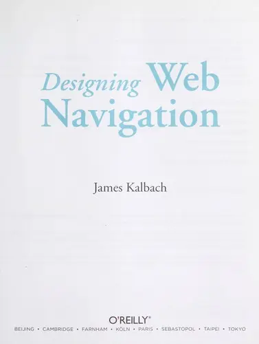 Cover of Designing Web Navigation