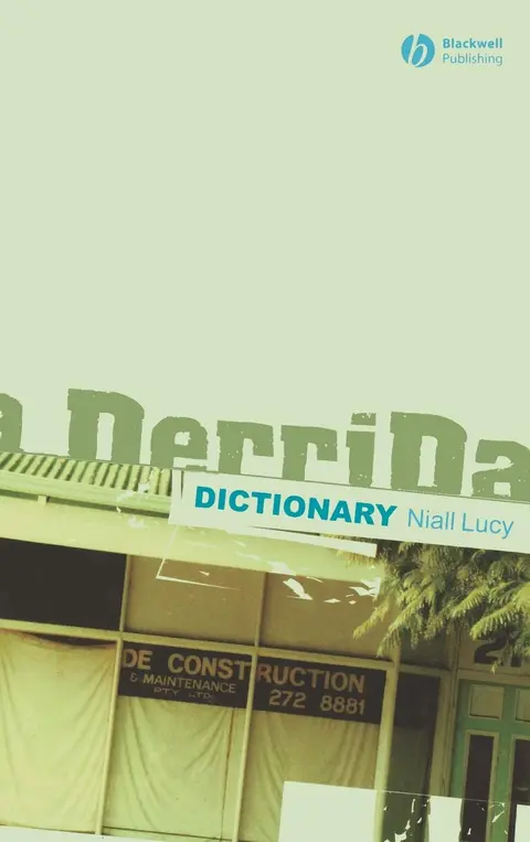 Cover of A Derrida Dictionary