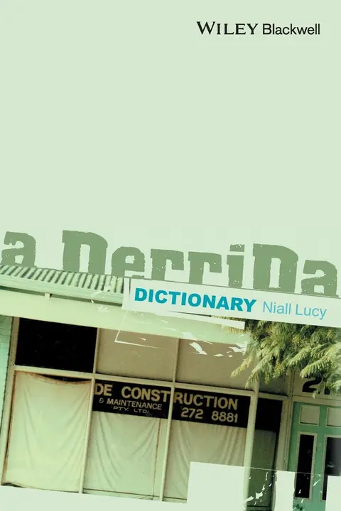 Cover of A Derrida Dictionary