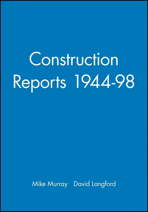 Cover of Construction Reports 1944-98