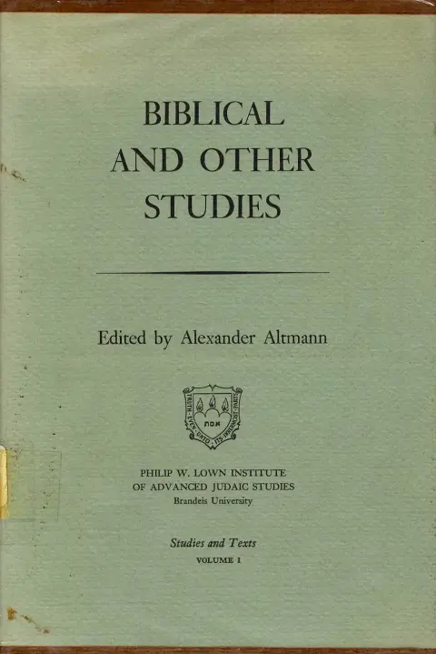 Cover of Biblical and Other Studies