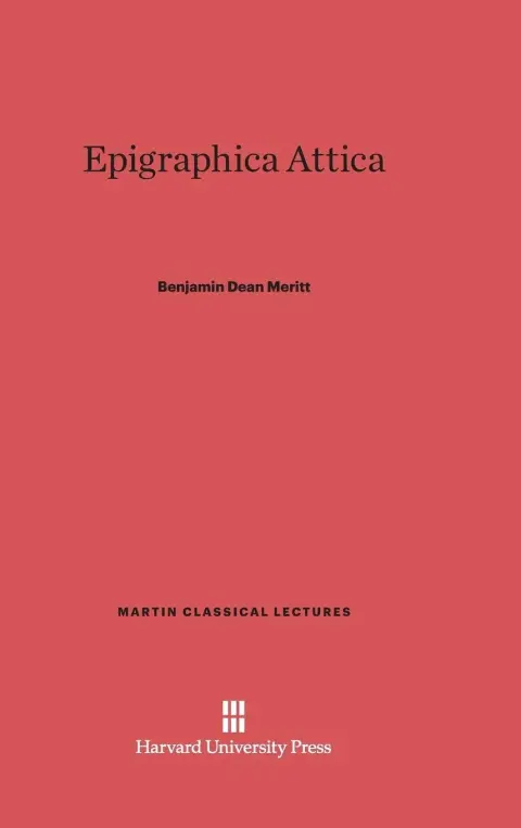 Cover of Epigraphica Attica