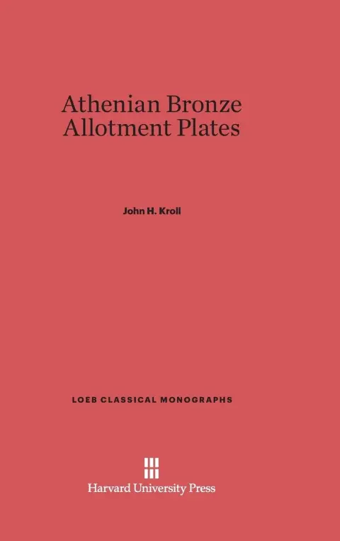Cover of Athenian Bronze Allotment Plates