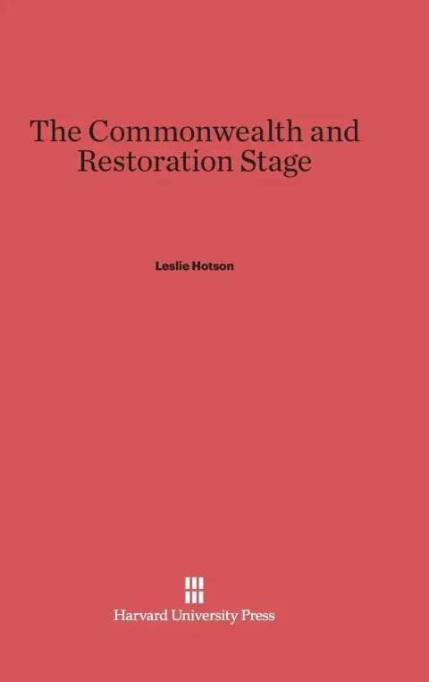 Cover of The Commonwealth and Restoration Stage