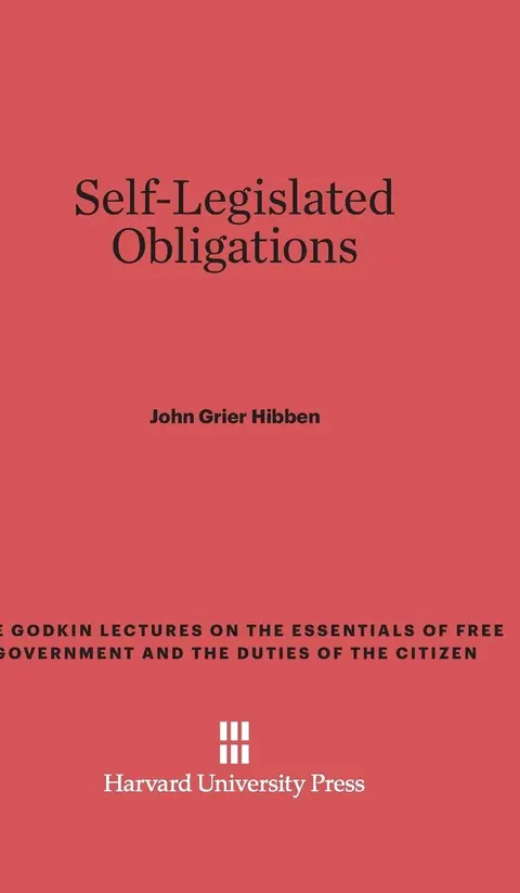 Cover of Self-Legislated Obligations