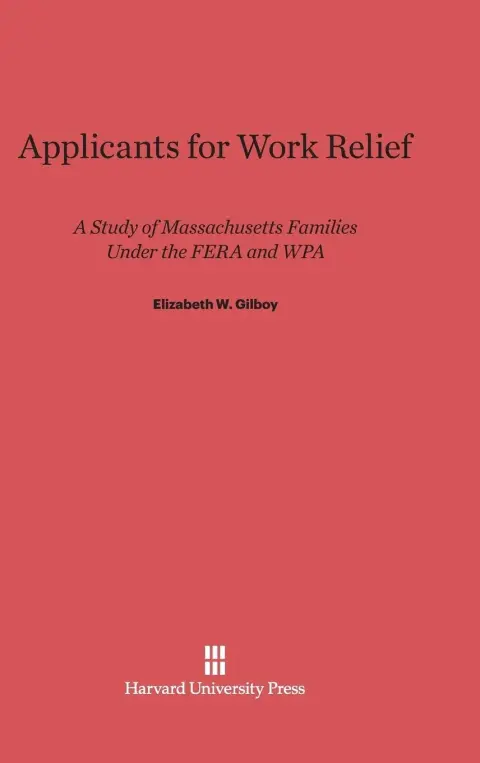 Cover of Applicants for Work Relief