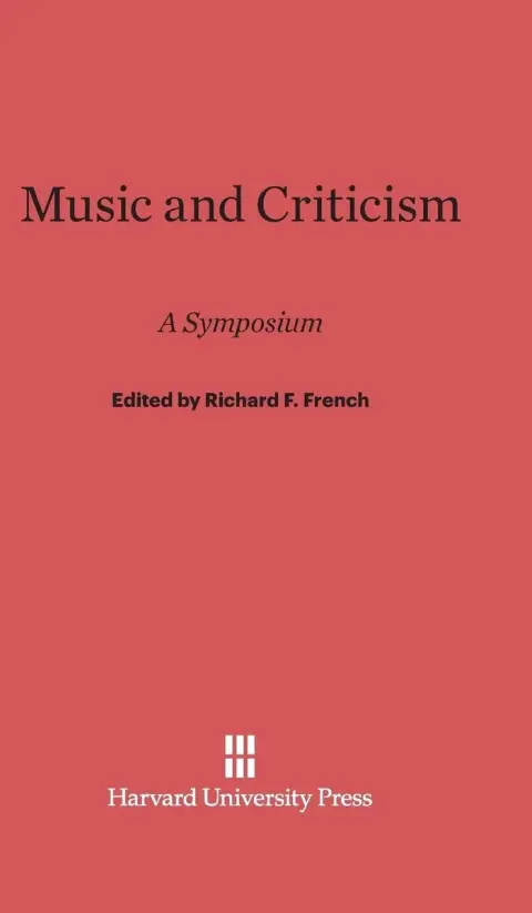 Cover of Music and Criticism