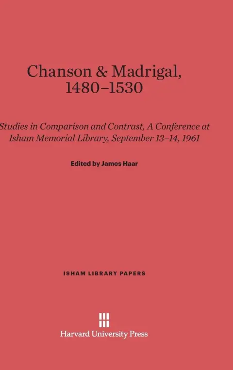 Cover of Chanson & Madrigal, 1480-1530