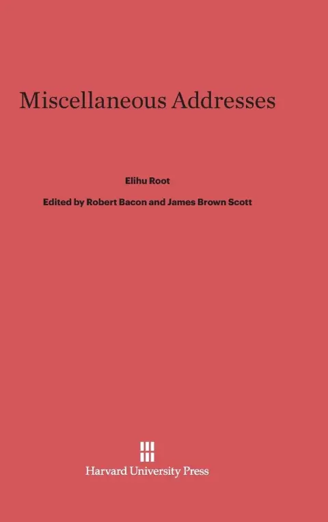 Cover of Miscellaneous Addresses