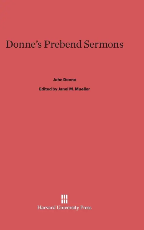 Cover of Donne's Prebend Sermons