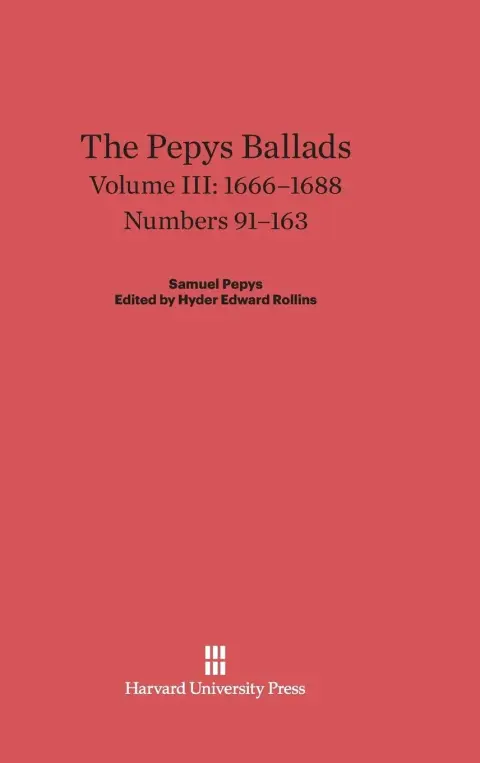 Cover of The Pepys Ballads, Volume 3