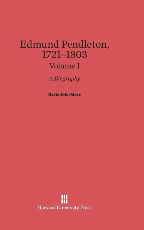 Cover of Edmund Pendleton, 1721-1803