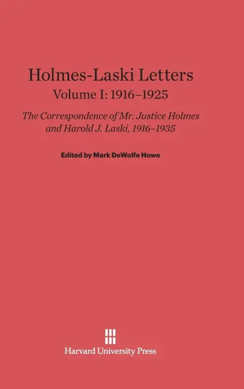 Cover of Holmes-Laski Letters