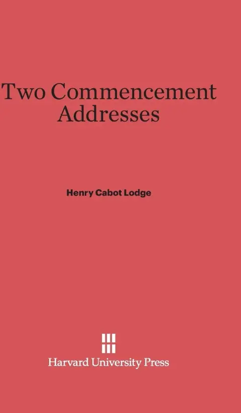 Cover of Two Commencement Addresses