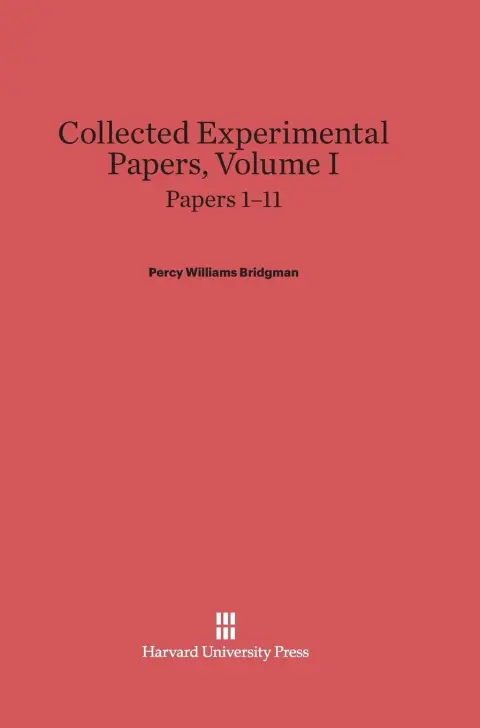 Cover of Collected Experimental Papers, Volume I