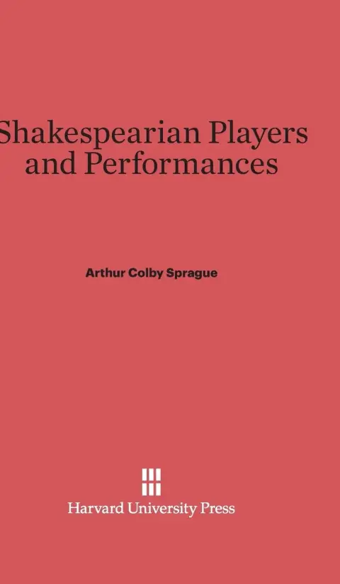 Cover of Shakespearian Players and Performances