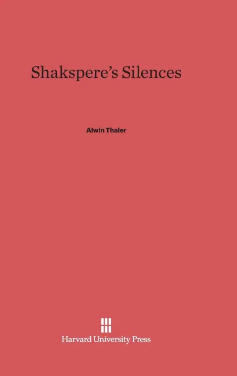 Cover of Shakespeare's Silences
