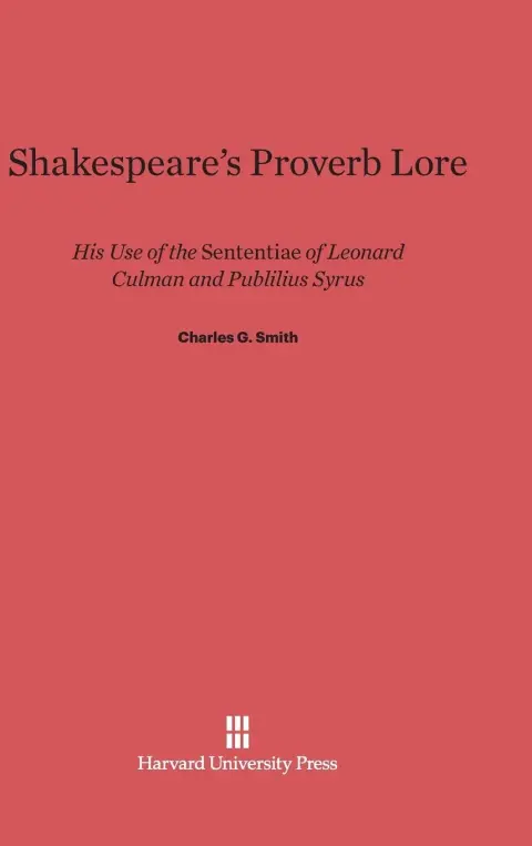 Cover of Shakespeare's Proverb Lore