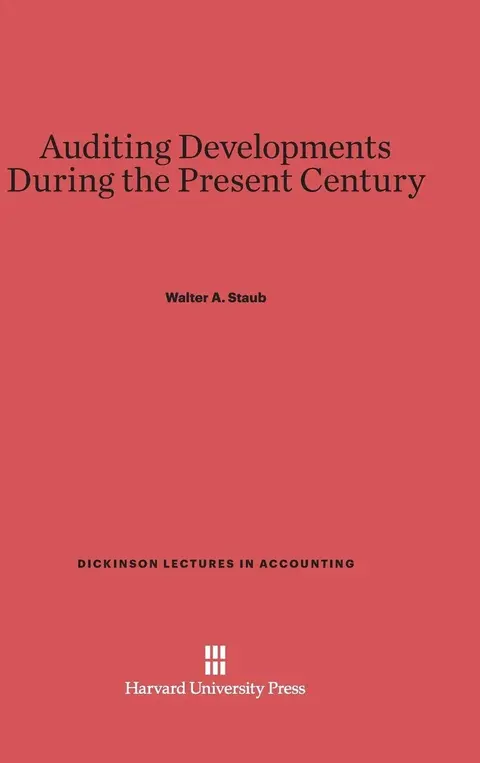 Cover of Auditing Developments During the Present Century