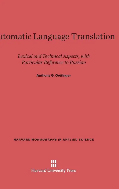 Cover of Automatic Language Translation
