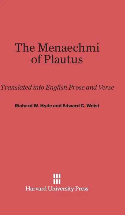 Cover of The Menaechmi of Plautus