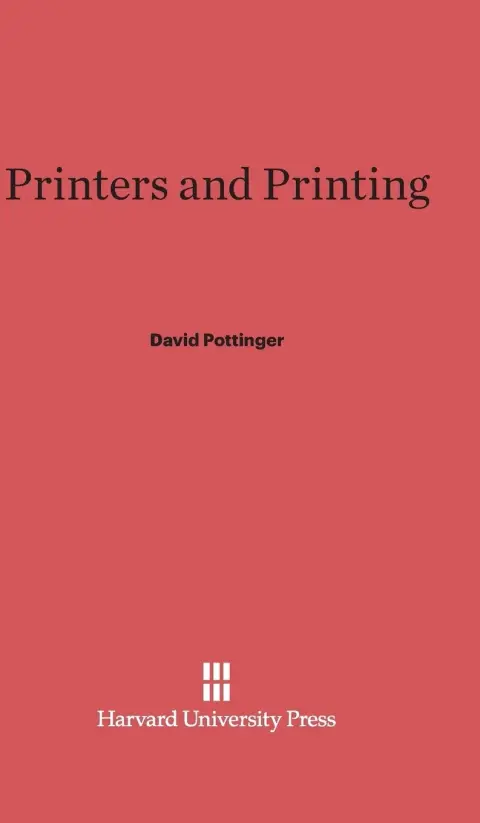 Cover of Printers and Printing