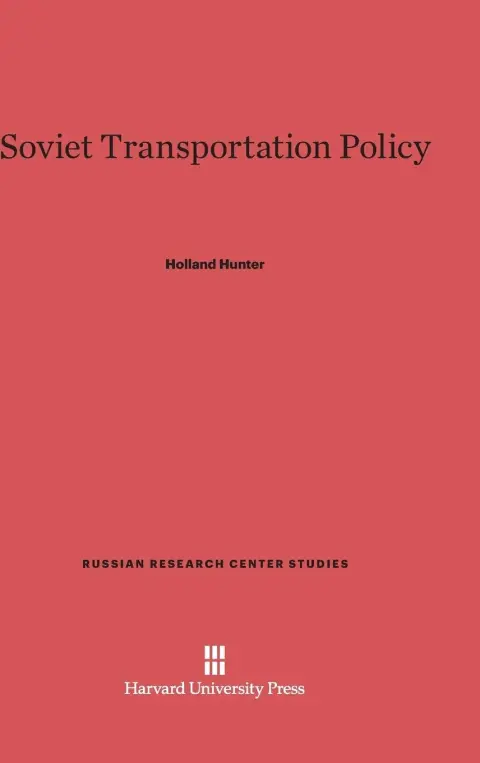 Cover of Soviet Transportation Policy