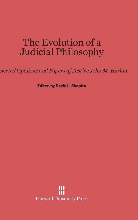 Cover of The Evolution of a Judicial Philosophy
