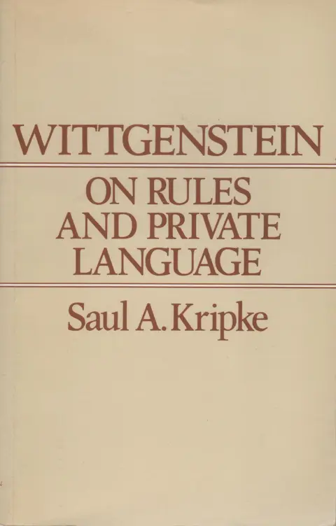 Cover of Wittgenstein on Rules and Private Language
