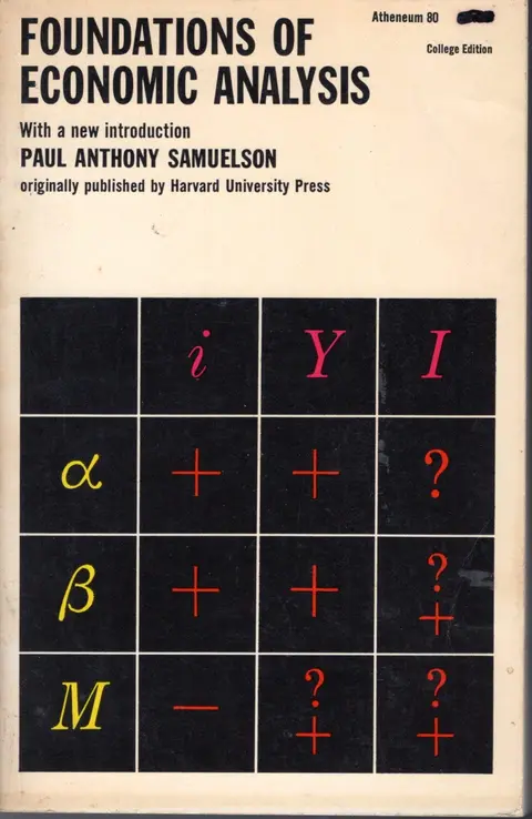 Cover of Foundations of Economic Analysis