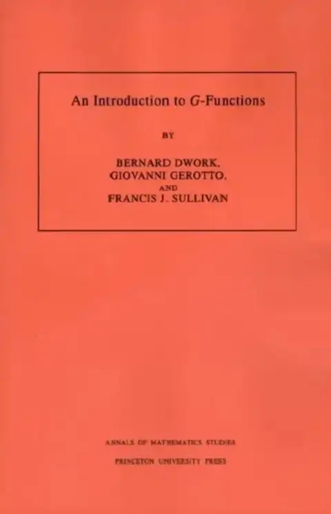 Cover of An Introduction to G-Functions