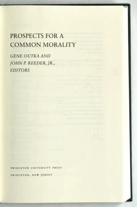 Cover of Prospects for a Common Morality