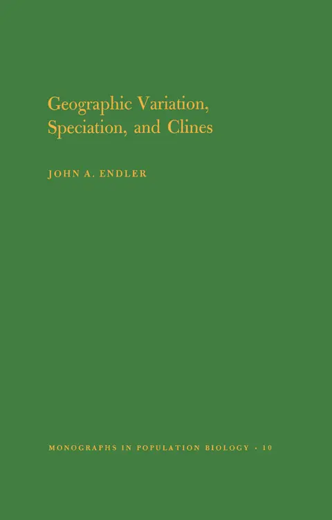 Cover of Geographic Variation, Speciation, and Clines