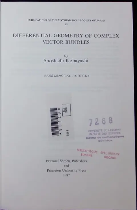 Cover of Differential Geometry of Complex Vectorbundles