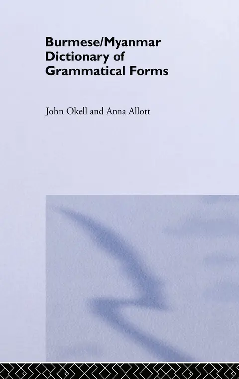 Cover of Burmese (Myanmar) Dictionary of Grammatical Forms