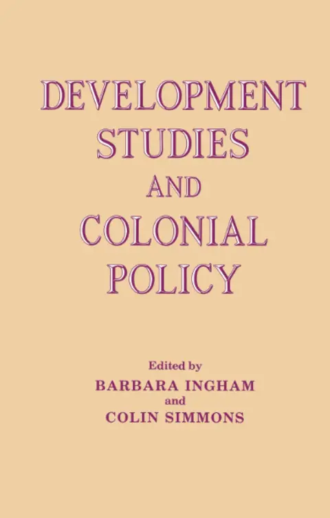 Cover of Development Studies and Colonial Policy