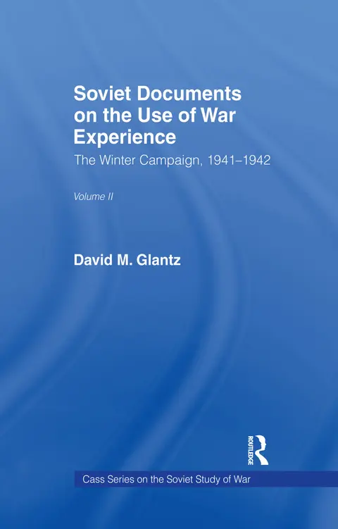 Cover of Soviet Documents on the Use of War Experience