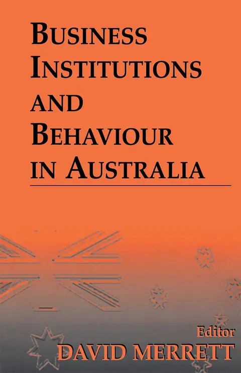 Cover of Business Institutions and Behaviour in Australia