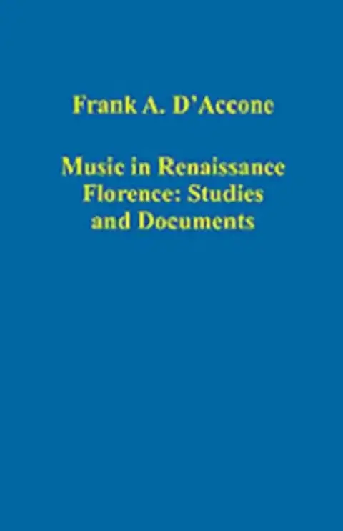 Cover of Music in Renaissance Florence