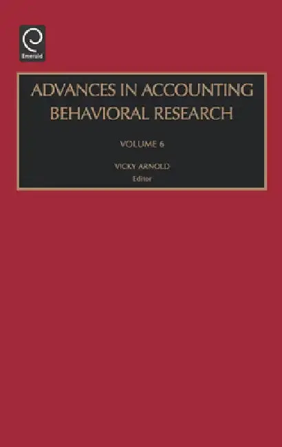Cover of Advances in Accounting Behavioral Research
