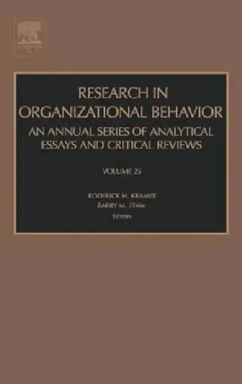 Cover of Research in Organizational Behavior