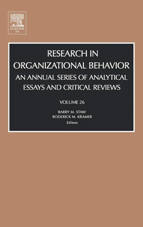 Cover of Research in Organizational Behavior