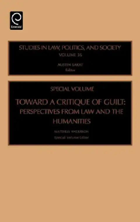 Cover of Toward a Critique of Guilt