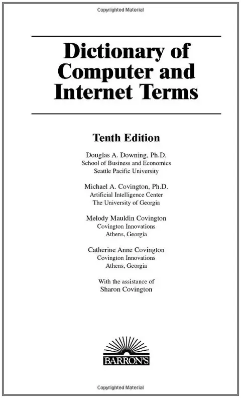 Cover of Dictionary of Computer and Internet Terms