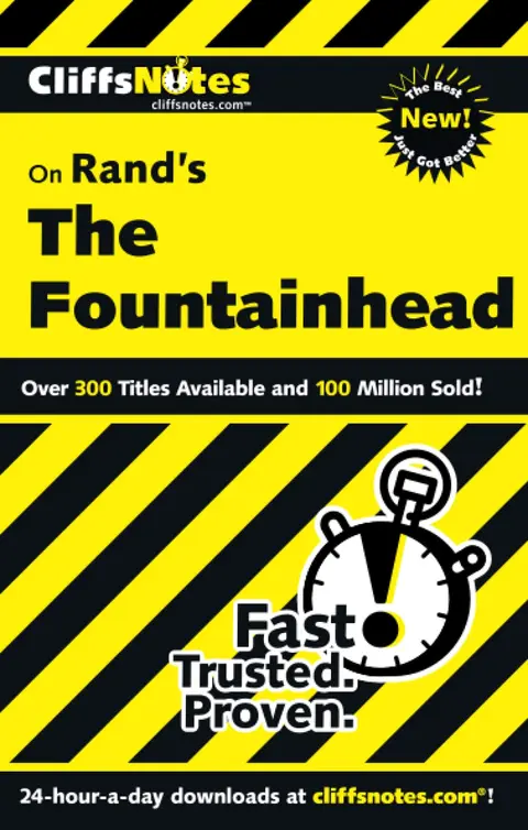 Cover of CliffsNotes on Rand's the Fountainhead